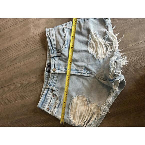 Abercrombie & Fitch Annie High Rise Denim Jean Shorts Distressed Women’s 10/30 - Picture 12 of 12